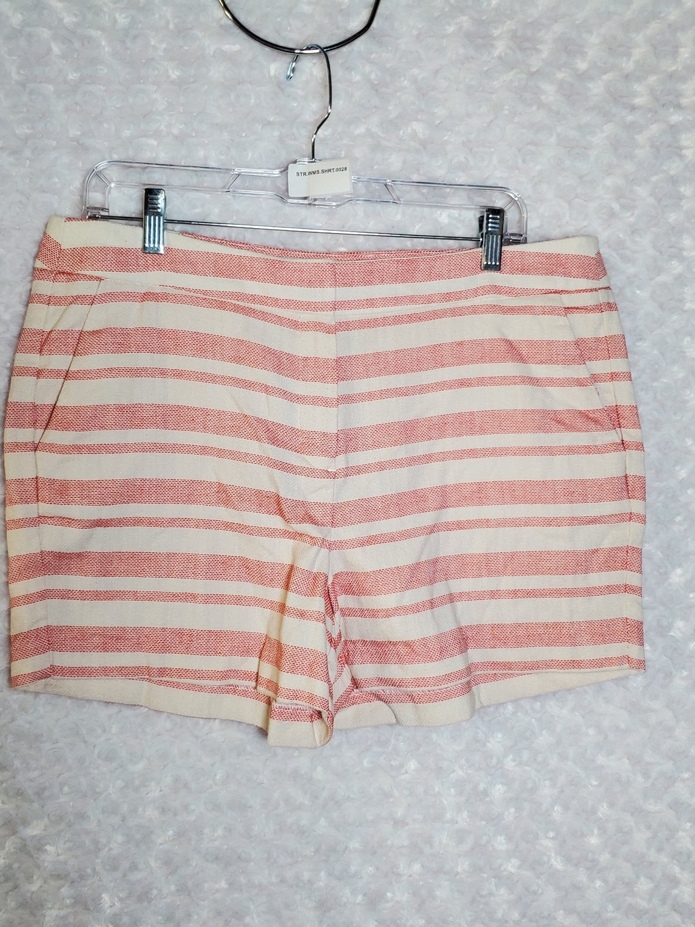 Striped Pink and Cream Women's Casual Shorts Size 12